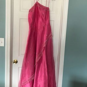 Size 21 Pink gown...only worn once at a prom.